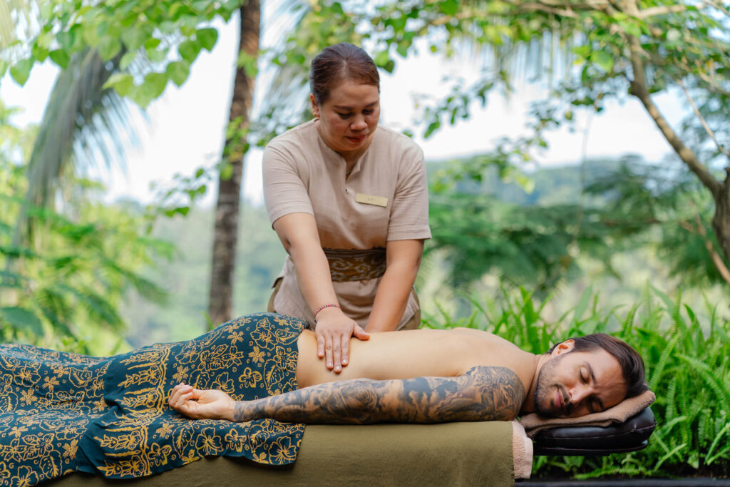 Outdoor spa treatment at The Ridge Ubud luxury villas