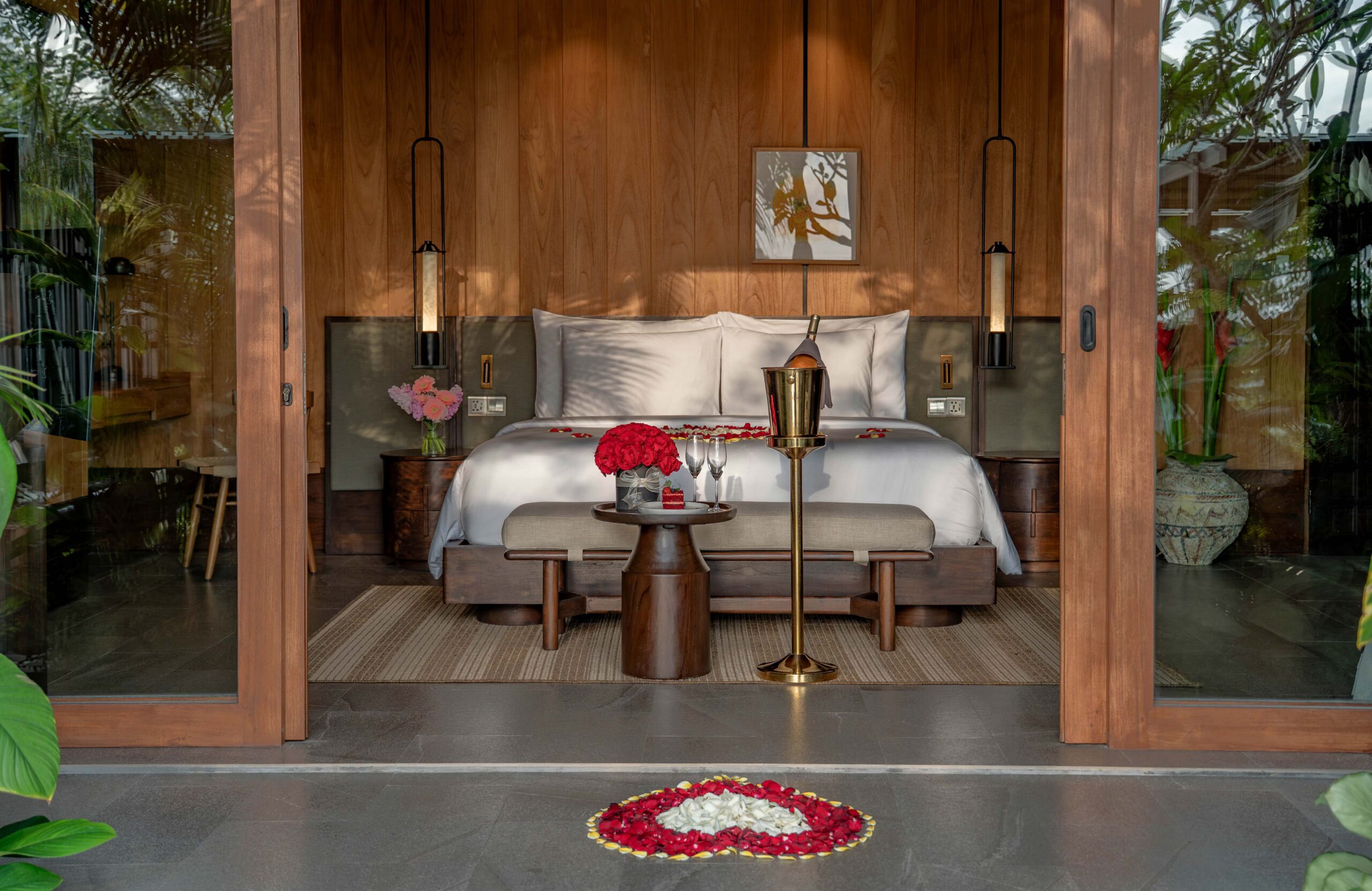 Romantic honeymoon atmosphere at The Ridge Bali private pool villas in Ubud