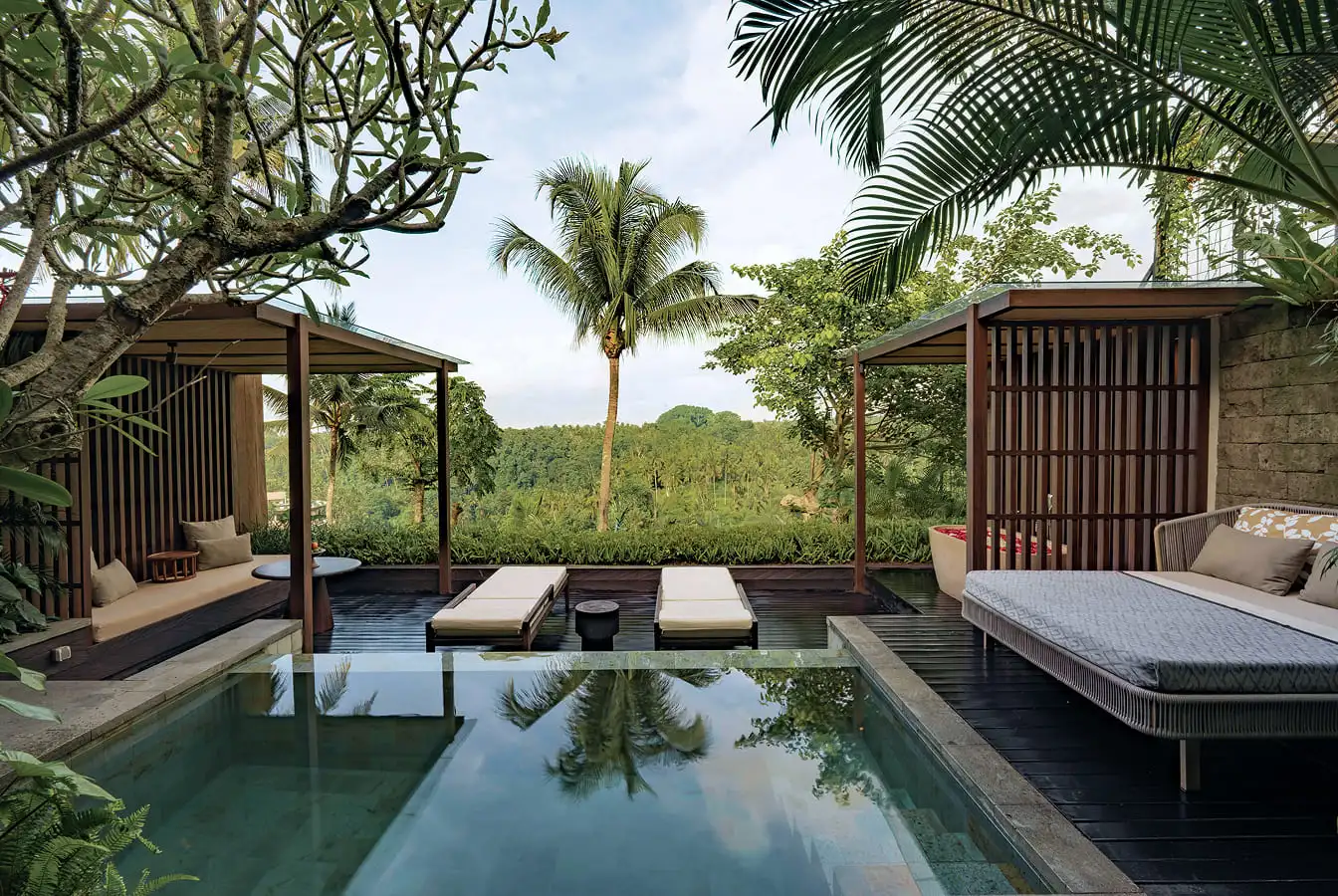 The Ridge Bali overlooking the tropical valley in Sayan Ubud